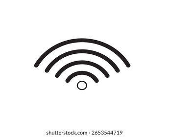Clean Network Signal Symbol in Line Art