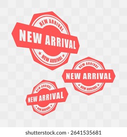 clean new arrival stamp set vector design