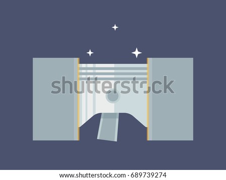 Clean new engine inside act piston, Internal combustion engine flat vector illustration
