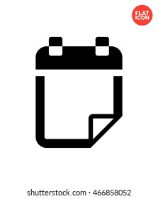 Clean Note with spiral flip Icon Flat Style Isolated Vector Illustration