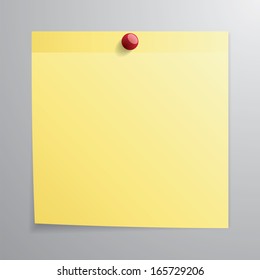clean notice paper note stick on background, vector illustration