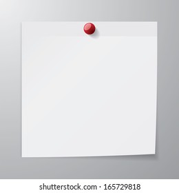 clean notice paper note stick on background. vector illustration.