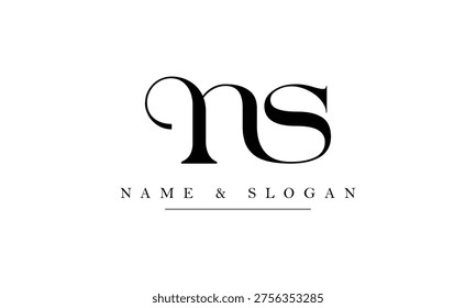 Clean ns, sn, n, s letter logo with simple and professional minimalist style.