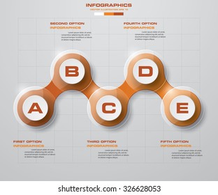 clean number template/graphic or website layout. 5 steps chart for your design. Vector.