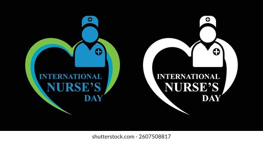 Clean Nurses Day design featuring heart, cap, and medical cross