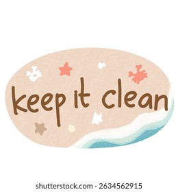 Clean Ocean Awareness Stickers – Keep It Clean Clip Art Collection | Sea Theme | World Sea Day