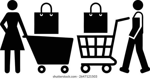 clean online shopping silhouettes pack .
