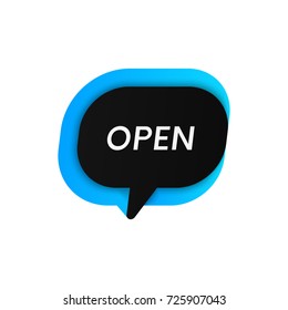 Clean Open vector bubble store banner.