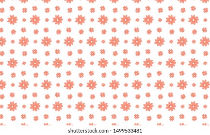 Clean Orange Cosmos Flower Pattern Background