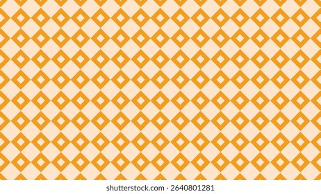 Clean orange diamond outlines on a beige background in even alignment. Ideal for subtle textile graphics, packaging, and UI layout.
