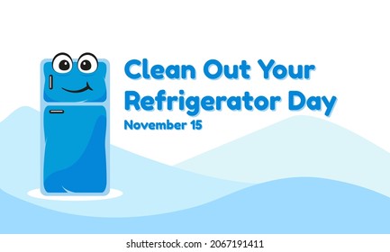 Clean Out Your Refrigerator Day Background  November 15  Greeting card  banner  vector illustration  With the eye    ice icon gradient blue color  Premium   luxury design