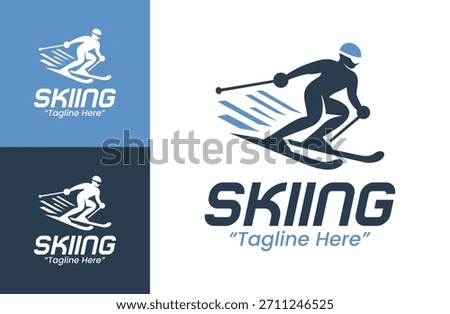 A clean outdoor skiing logo crafted for training centers, alpine clubs, and winter sport communities.
