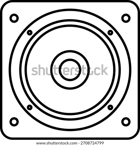 Clean Outline Audio Speaker Woofer Icon