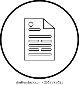 Clean outline document icon with circle vector