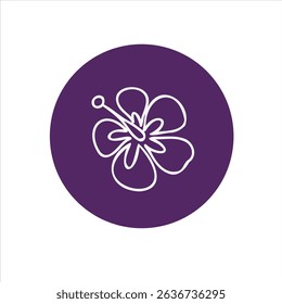 Clean outline of hibiscus with flowing petal design. Great for spa logos, organic brands, or floral-themed icons.