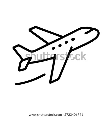 A clean outline icon of an airplane in flight, with no fill.