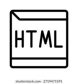 Ícone de estrutura de tópicos limpa para arquivo de documento HTML da Web, adequado para sites e projetos de desenvolvimento da Web.
