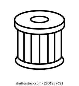 Clean outline icon of an industrial cable reel spool. Ideal for electrical equipment, cable management, wire storage, construction, engineering, utility services, and industrial applications. Editable