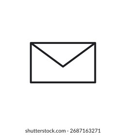 Ícone de estrutura de tópicos limpa representando um email, mensagem ou envelope de correspondência digital.