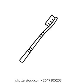 A clean outline icon of a toothbrush, symbolizing oral hygiene, dental care, or daily routines.