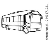 Clean outline illustration of a bus, suitable for logos or signs.