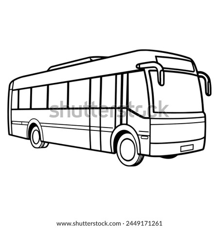 Clean outline illustration of a bus, suitable for logos or signs.