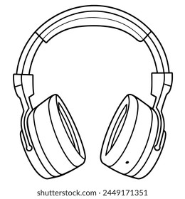 Illustration claire des écouteurs, parfaite pour l'image de marque audio.