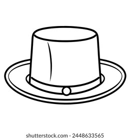 Clean outline illustration of a top hat, perfect for vintage logos.