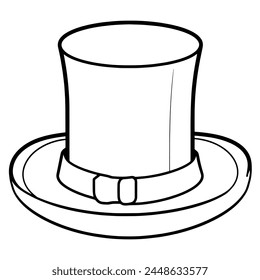 Clean outline illustration of a top hat, perfect for vintage logos.