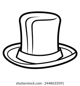 Clean outline illustration of a top hat, perfect for vintage logos.