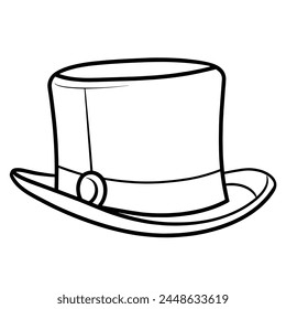 Clean outline illustration of a top hat, perfect for vintage logos.