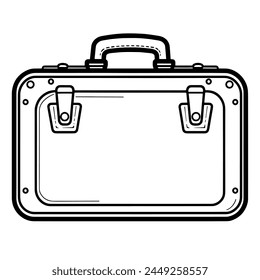 Clean outline illustration of a vintage suitcase, perfect for retro logos.