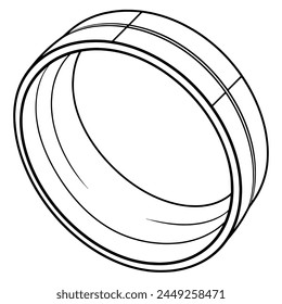 Clean outline illustration of a wedding ring, perfect for bridal logos.