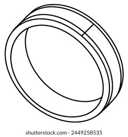 Ilustración de contorno limpio de un anillo de boda, perfecto para logotipos de novia.