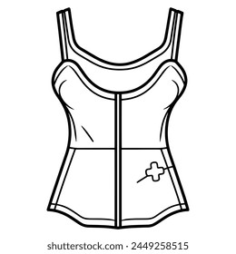 Clean outline illustration of a woman's swimsuit, ideal for swimwear logos.