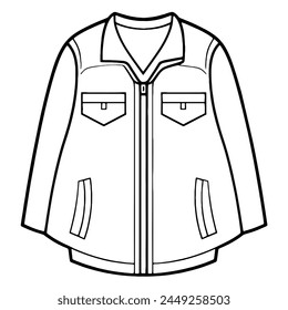 Clean outline illustration of workwear, ideal for uniform logos.