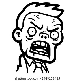 Clean outline illustration of a zombie, ideal for spooky logos.