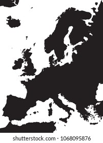 Clean Outline Map of Europe