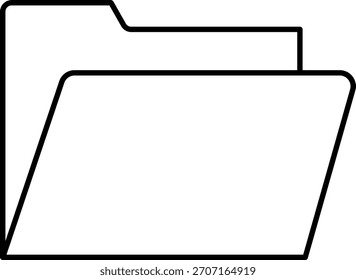 Clean Outline Open Folder File Icon