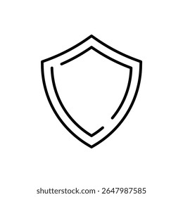 Clean outline shield icon, a versatile symbol for protection, security, or achievement.