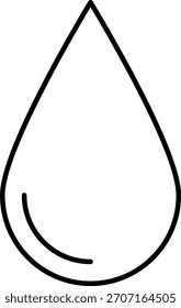 Icono de gota de lluvia simple de contorno limpio