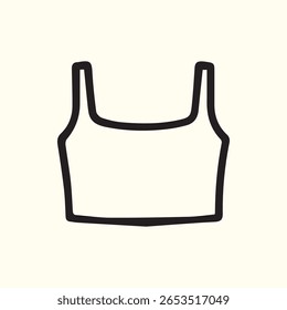 A clean outline of a tank top ideal for design projects fashion concepts and minimalist presentations Available in vector format.