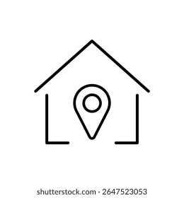 Icono del Pin de la Locación del edificio casero	