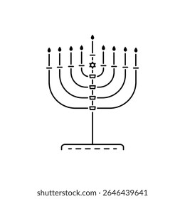 Tradicional Hanukkah Menorah Ícone do suporte da vela 