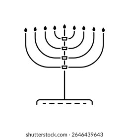 Tradicional Hanukkah Menorah Ícone do suporte da vela 