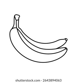 A clean outline vector illustration featuring two bananas. Ideal for designs related to healthy eating, tropical fruits, and food graphics.
