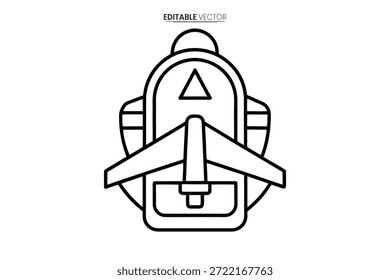 Una ilustración de mochila limpia y delineada, perfecta para diseños que necesitan un elemento relacionado con el viaje o la escuela.