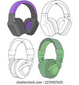 ilustración de auriculares. Logo o icono de auriculares. Ilustración vectorial art.auricular. Logo o icono de auriculares. Arte vectorial.