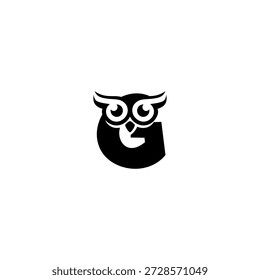 Ein sauberer Eulekopf, der einen fetten Buchstaben G bildet. Scharfe Augen, glatte Linien und moderner Monogrammstil. Ideal für Branding, Icons, digitale Identität und elegante minimale Vektorkonzepte.