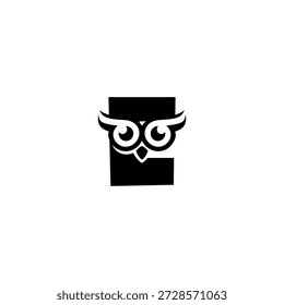 Ein sauberer Eulekopf, der einen fetten Buchstaben E bildet. Scharfe Augen, glatte Linien und moderner Monogrammstil. Ideal für Branding, Icons, digitale Identität und elegante minimale Vektorkonzepte.